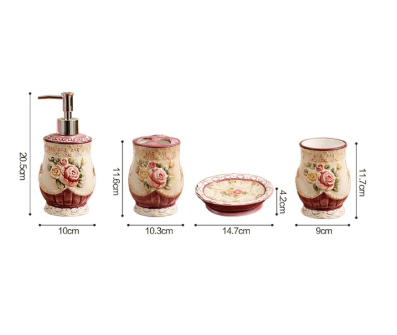 Zestawy Dozowników Łazienkowych Relief 5-częściowy Zestaw Ceramicznych Akcesoriów Do Kąpieli Zestaw Do Łazienki W Stylu Vintage W Stylu Europejskim Na Prezent Ślubny Zestaw De Baño