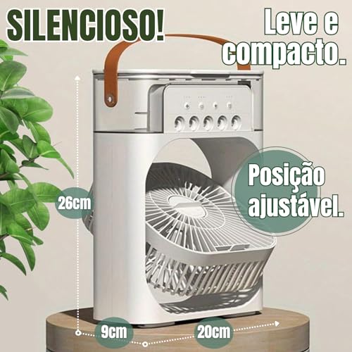Mini Ar Condicionado Climatizador De Ar Ventilador De Mesa Portátil Água Gelo Frio Usb Led PREMIUM (