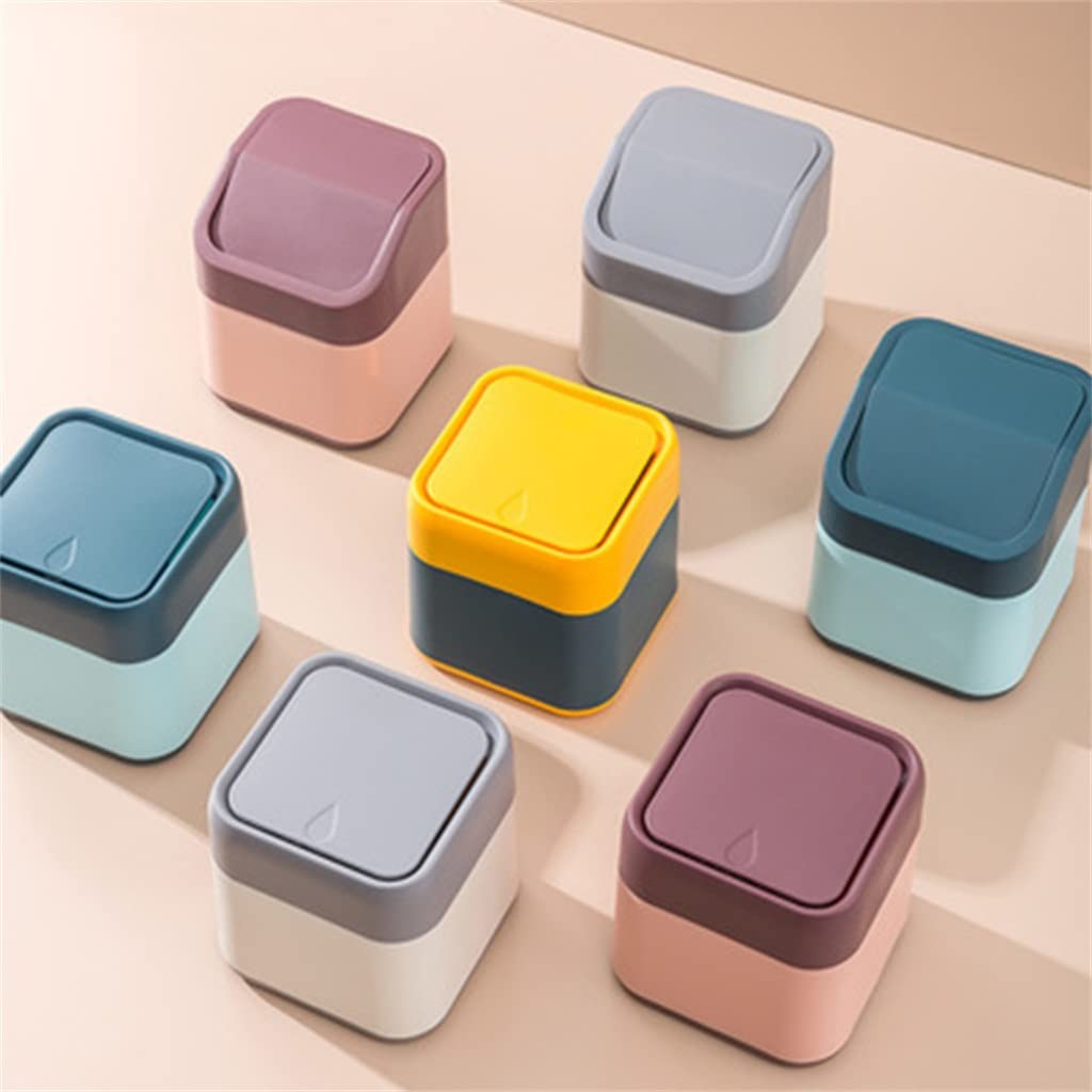 Mini-Mülleimer für den Schreibtisch, Kleiner Mülleimer für den Schreibtisch, für das Home-Office, Tisch, Mini-Mülleimer mit Deckel, Mülleimer für den Haushalt, Kleinigke