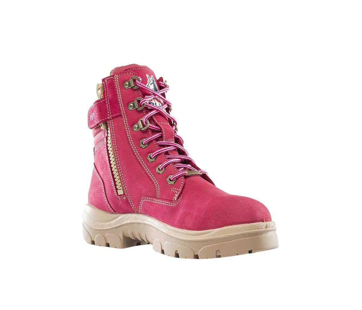 STEEL BLUE 100% COMFORT Women’s Southern Cross Zip Work Boots - 6” Ankle, Industrial Side Zip, Comfortable Safety Footwear