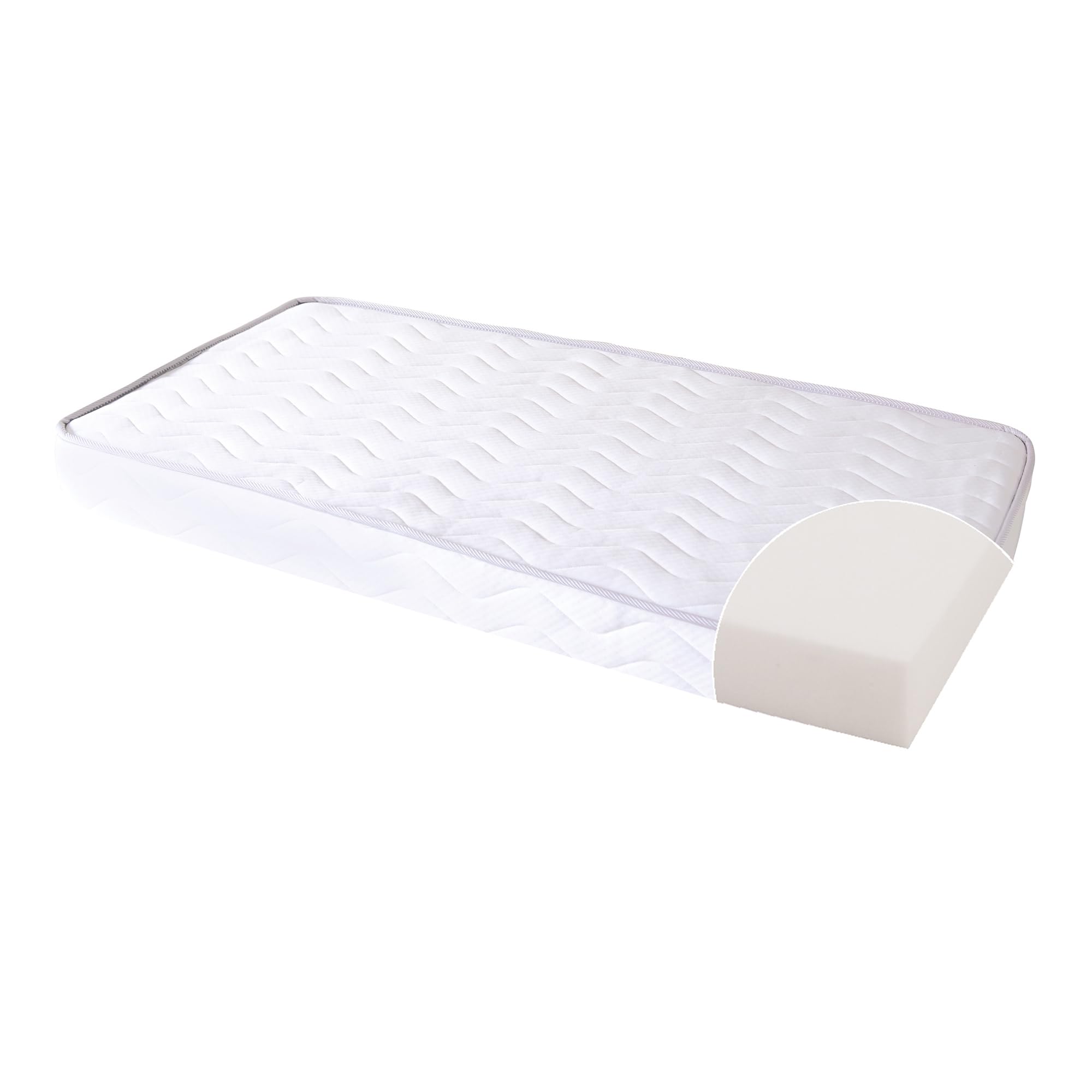 Tinéo - Matelas Bébé Saison 70x140x11cm - Matelas Bébé - Saison - 1 Face Été - 1 Face Hiver - sans Traitement - Densité 20 kg/m3 - Fabriqué en France