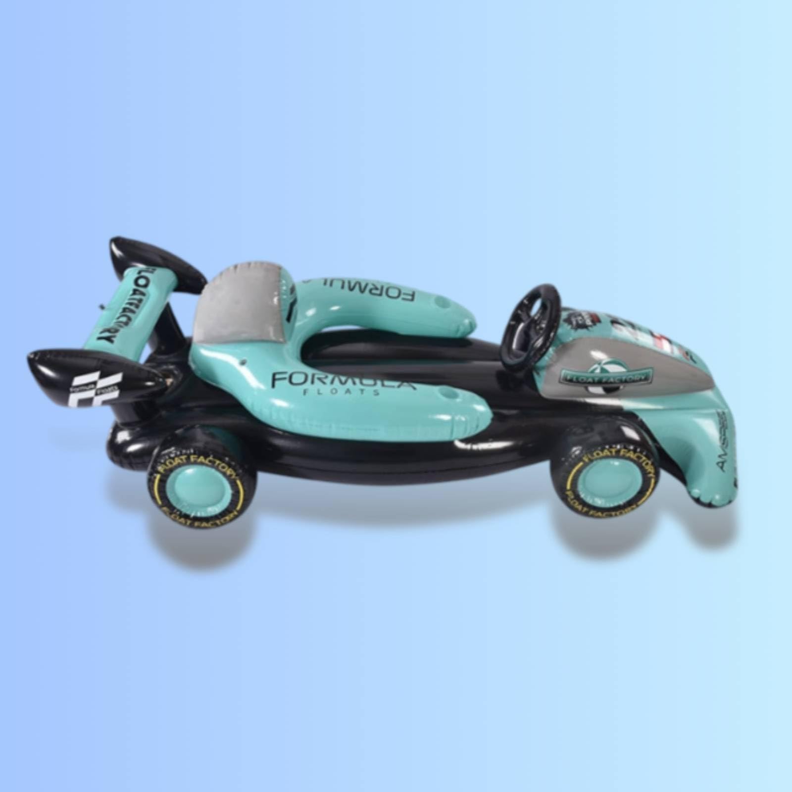 Gralara Formel-Rennwagen-Design-Rennauto Lenkrad Aufblasbares Rennauto Bedruckte Grafiken PVC-Rennwagen