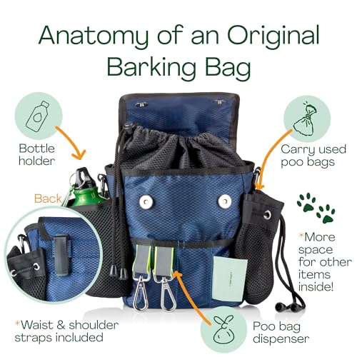 Barking Bags Die originale Hundetasche für Spaziergänge, bekannt aus Drachenhöhle, leichtes und praktisches Design, zum einfachen Tragen von Hundespielzeug, Hundeleckerlis, Kotbeuteln und mehr,