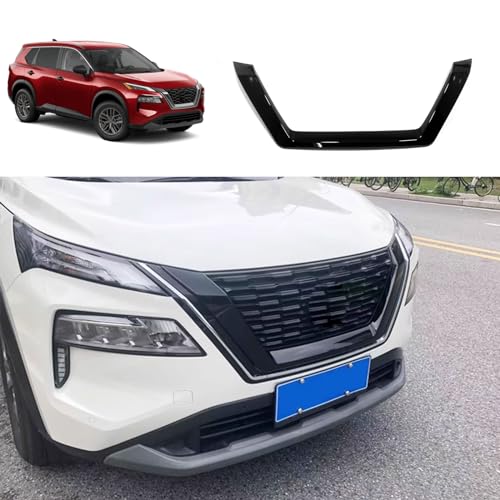 TERDARAY 日産 新型エクストレイル(X-TRAIL) T33 SNT33系専用 フロントグリル ガーニッシュ グリルカバー アクセサリー フロントグリルカバー 外装 カスタムパーツ 装飾 保護 傷防止 ABS樹脂製(グロスブラック)
