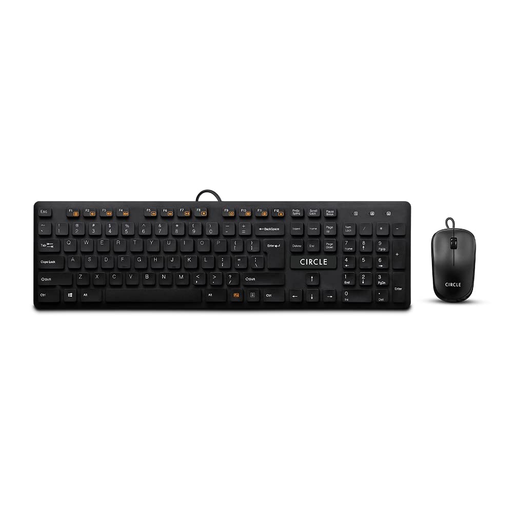 Circle Slim Multimedia C43 USB Keyboard Combo (Black) with Unique keycaps & Mute Technology, Spill Resistance, 12 Multimedia hotkeys, Easy to use, Rubber Membrane Key Switch and USB Powered (B0BN6BNQXF) Amazon Price History, Amazon Price Tracker