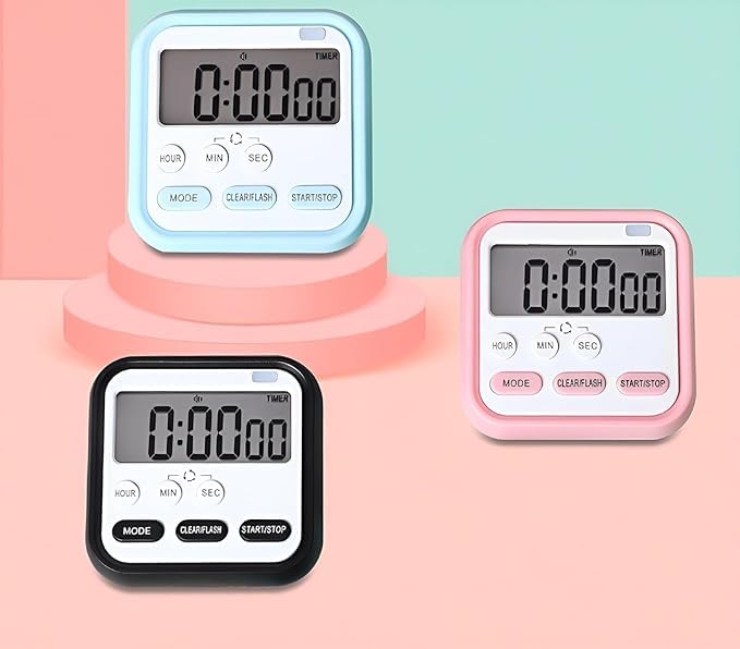 Image of Digital Kitchen Timer & Stopwatch with Large Display, Loud Alarm, Magnetic Back, Foldable Stand, Countdown /Count Up Timer for Cooking, Baking, Study, Exercise (Blue)