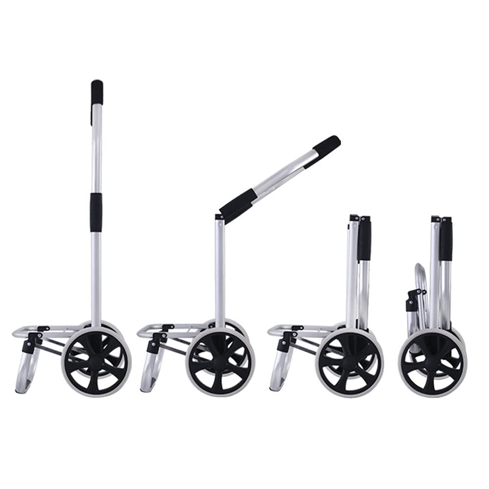 Falytemow Foldable Shopping Cart 2 Wheels 40 inch Handle Height Utility
