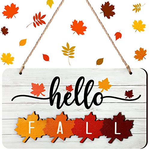 Hello Fall Sign Rustic Wood Decor Hello Winter Sign Summer