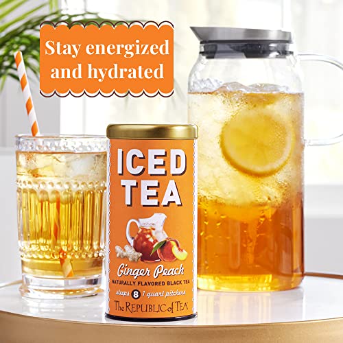 The Republic Of Tea – Ginger Peach Black Iced Tea Bags, 40 Large Quart-Sized Iced Tea Pouches, Naturally Caffeinated #TOP1