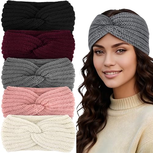 YARIEW Winter Headbands for Women Ear Warmers Wide Headbands for Women Winter Accessories Knitted...