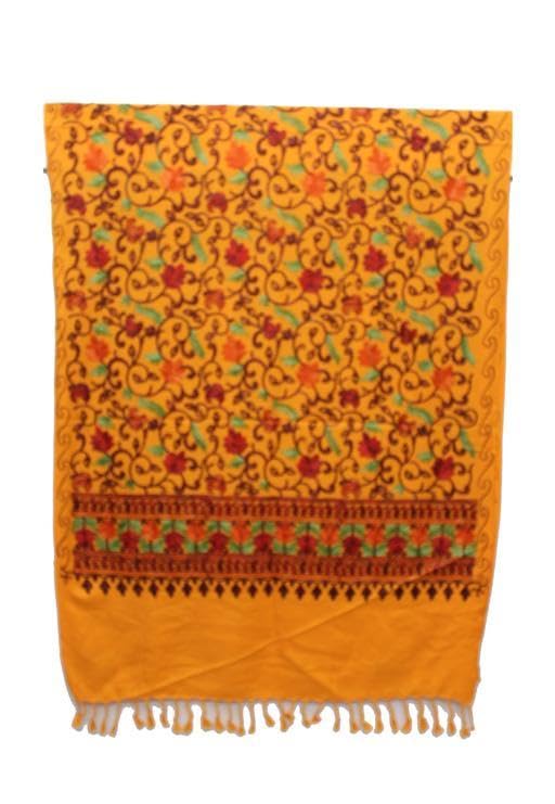 100% Soft Casmilon Kashmiri Ari Embroidery Shawl -Size 28"x80" Inch-picture-44