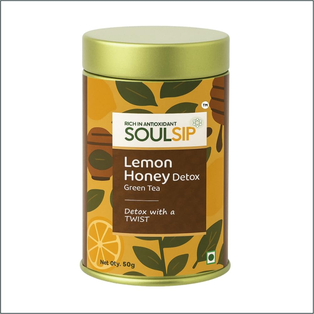 Soulsip Lemon Honey Detox Green Tea | Detox & Refreshing Tea | Digestion Support Wellness Drink | 50g | 30 cups | Premium Loose-Leaf Tea | Rich in Antioxidants-image-16
