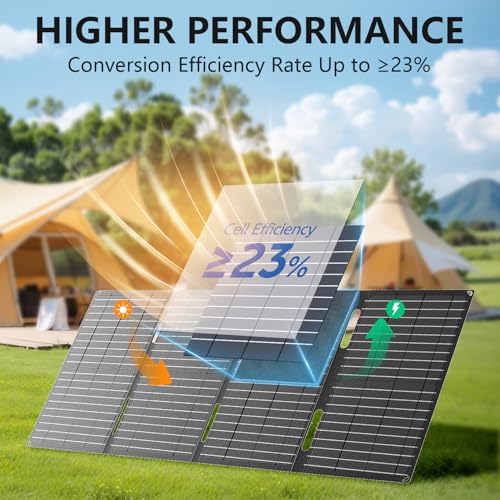 Image of HOWEASY Portable Power Station with Foldable 60W Solar Panel,260W Solar Generator with PD 65W,110V Pure Sine Wave AC Outlet for Outdoor Camping Trip Home Backup Emergency