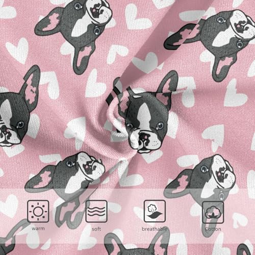 Girls' Underwear Cartoon French Bulldog Pink Cotton Stretch Comfort Toddler Panties3