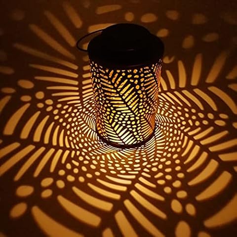 TSYMO Solar Lantern Outdoor, Solar Garden Lanterns, Hanging Waterproof Solar Powered Light, Garden Lights Lamp for Patio Decor Metal Yard Decorations Cover