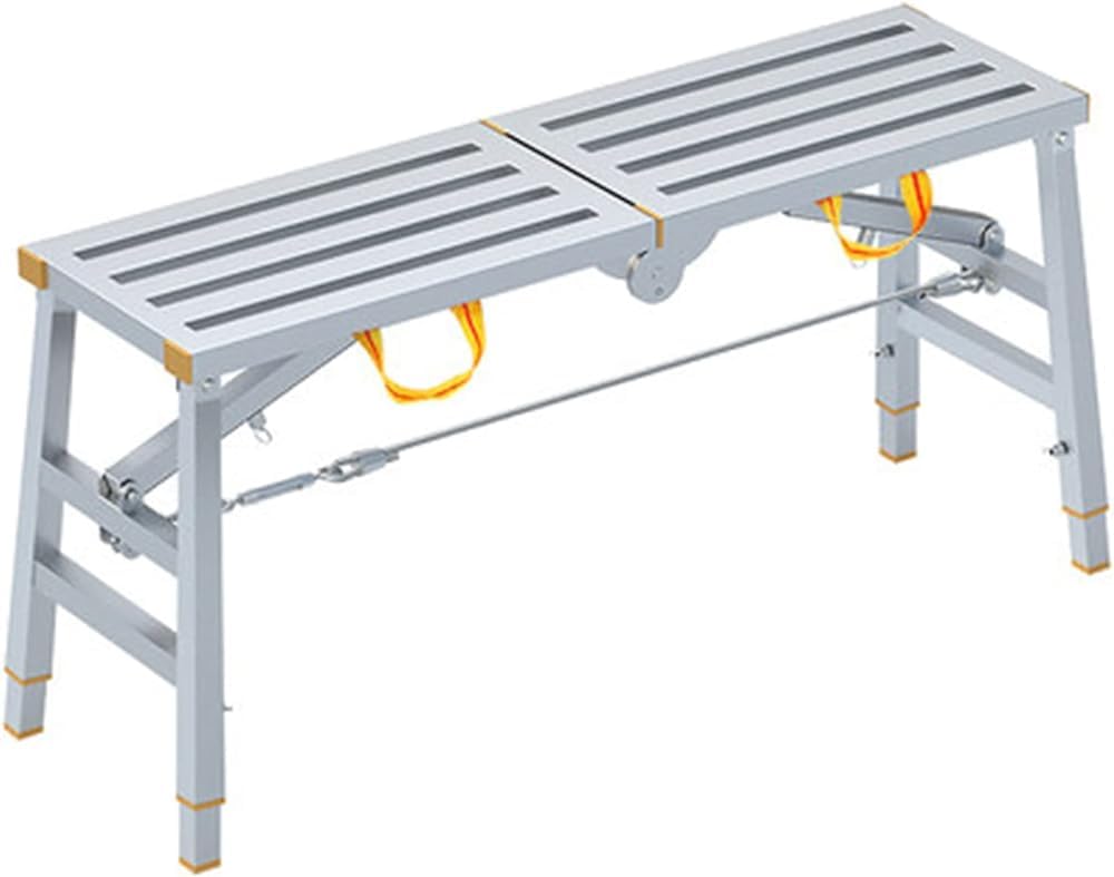 Plate-forme de travail d'échafaudage portable avec tabouret d'échelles réglable