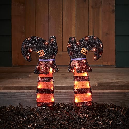 Paire de jambes lumineuses de sorcière pour illuminer facilement un jardin à Halloween - 2