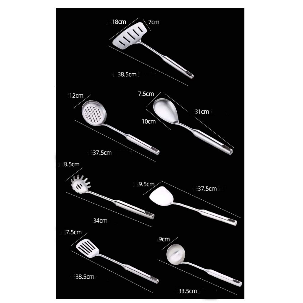 SKUZA Küchenutensilien-Set, Edelstahl-Kochwerkzeug-Set, Pfannenwender, hitzebeständiger Griff, Suppenlöffel, Antihaft-Spezial-Kochschaufel, Küchenwerkzeuge