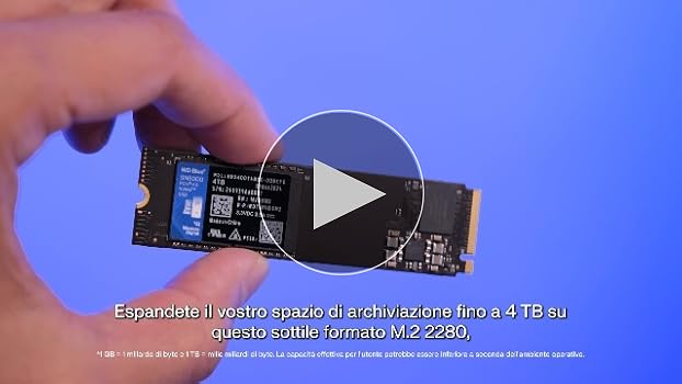 WD Blue SN5000 SSD 4TB, M.2 2280 NVMe SSD Interno, PCIe Gen4