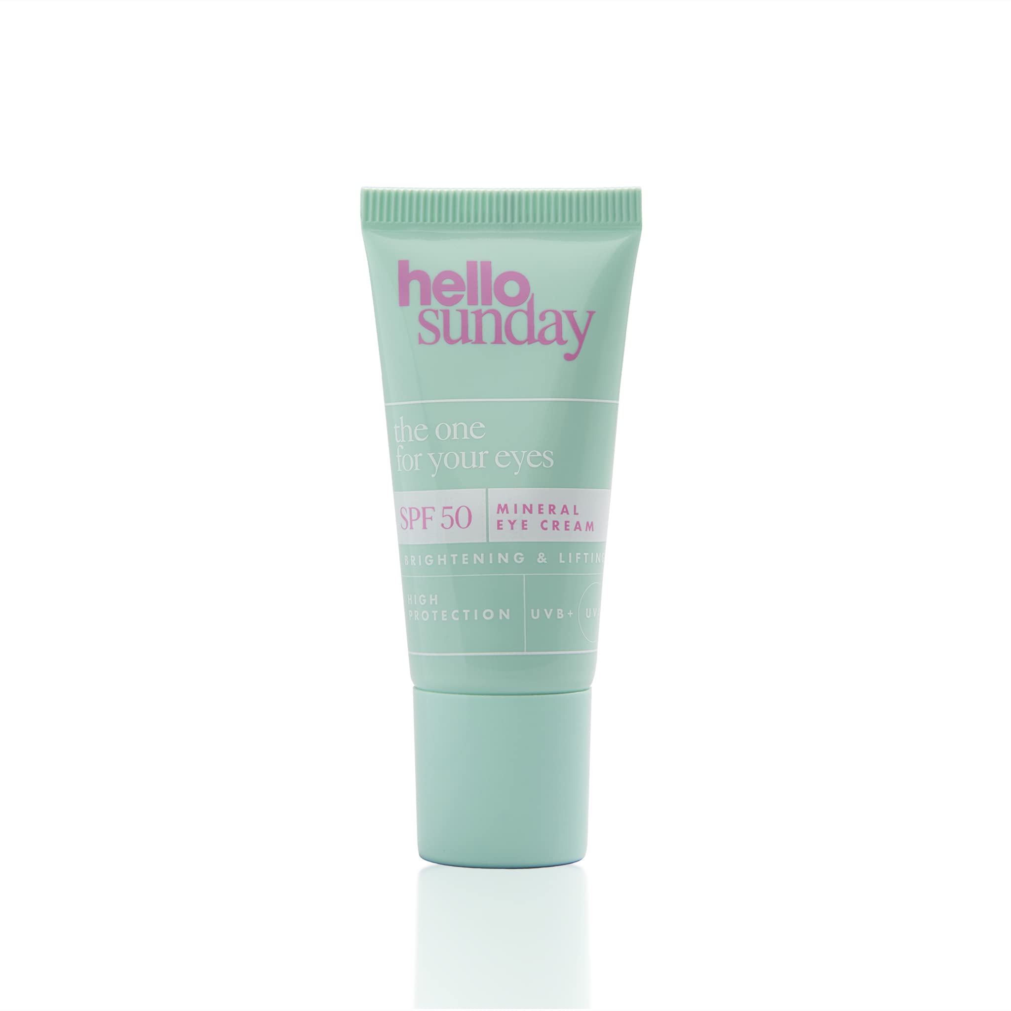 hello sunday | Contorno de ojos iluminador, fórmula mineral con péptidos y activos iluminadores, FPS 50, 15 ml