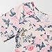 Floral Maternity Dress Short Sleeve Bodycon Ruched Side Knee Length Dress Beige Rose M