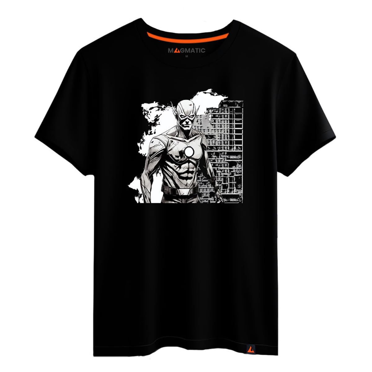 Magmatic - "The Flash Comics T-Shirt, for Men Unisex Child, Zombie Collection Black Premium 100% Cotton T-Shirt, Superhero Gift, Vigilantes for Men Comics Fan