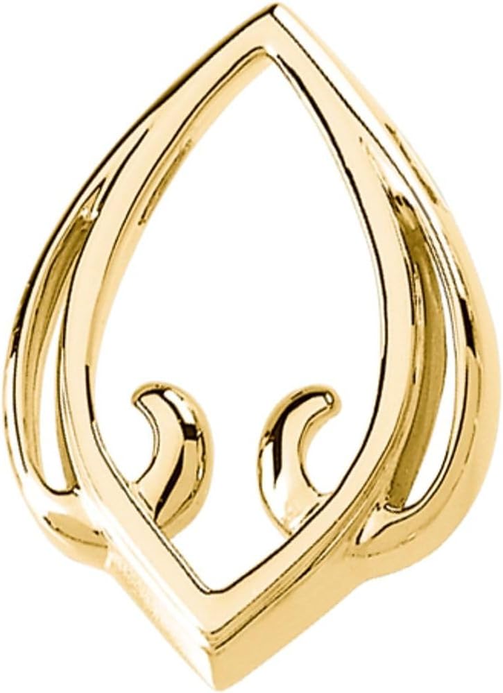 18k Yellow Gold Pendant Enhancer Fine Jewelry for Women Gifts for Her (28.25x21mm, Mounting Only, Not All Stones Included)