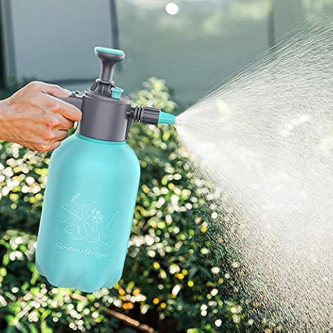 Taixinpower 2 Liter Multifunction Hand Pressure Garden Sprayer Water Pump Pressure Sprayers Home Cleaning Spray Bottle with Adjustable Nozzle, Blant Lawn Mist Sprayer (Blue) Cover