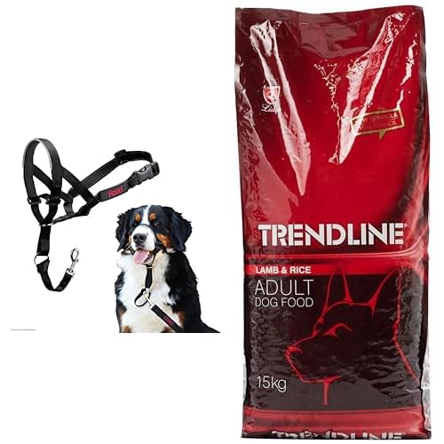 Halti Ağızlıklı Tasma, Boyut 4 Siyah + Trendline Kuzu Etli & Pirinçli Yetişkin Köpek Maması 15 kg