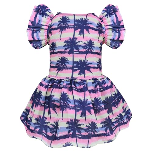 Image of CuteBone Frilly Dog Dress Princess Puppy Birthday Dresses with Ruffled Sleeves Cat Clothes Outfit for Small Dogs Girl Pet Apparel