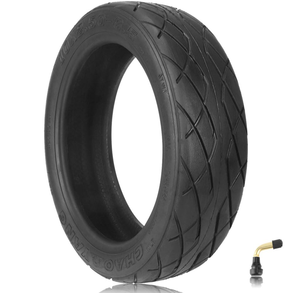 10x2,50-6,5 Pneus sans Chambre à Air pour Trottinette électrique ODYS Neo E100/Alpha X3/Alpha X3 Pro,Pure Air 3,ePF-2 Pneu de Rechange Durable et Antidérapant - Roues de Rechange Avant et Arrière