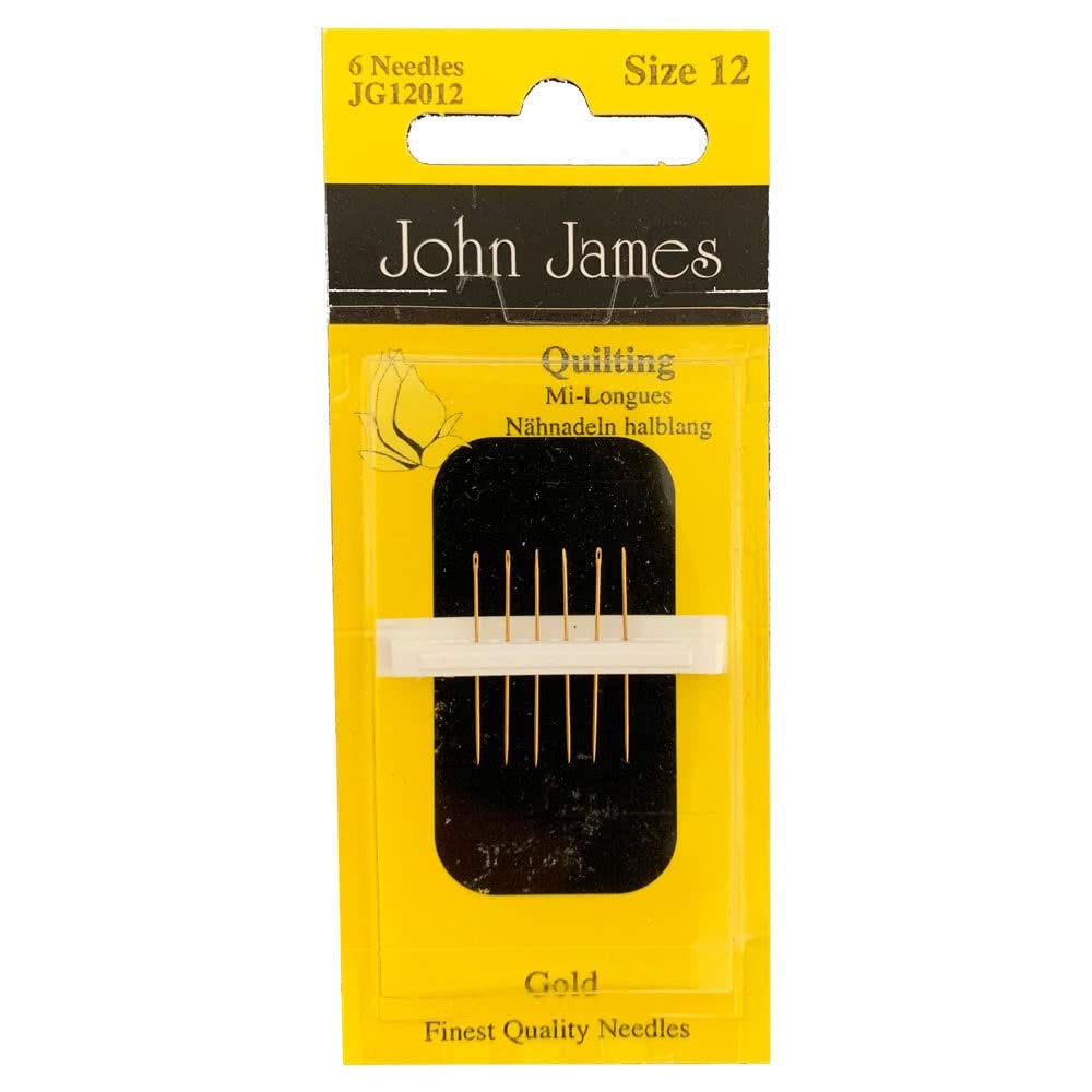 Colonial Needle 6 Count John James Plated Between Quilting Needles, Size 12, Gold by Colonial Needle