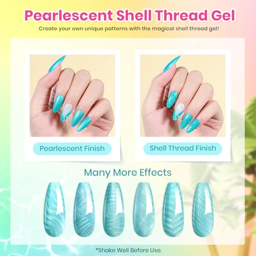 Image of Beetles Gel Nail Polish Set, 20 Colors Bright Pink Blue Green Pearl Gel | with Base Glossy & Matte Top Coat Uv DIY Salon Manicure Kit Beach Bash Nails Gift for Women