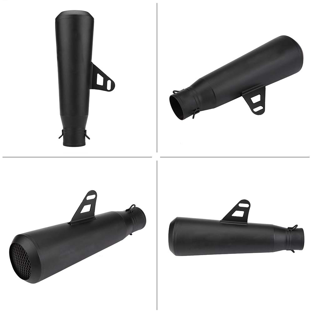 Tbest Rura Wydechowa Motocykla ze Stali Nierdzewnej 51mm (Wszystko czarne)