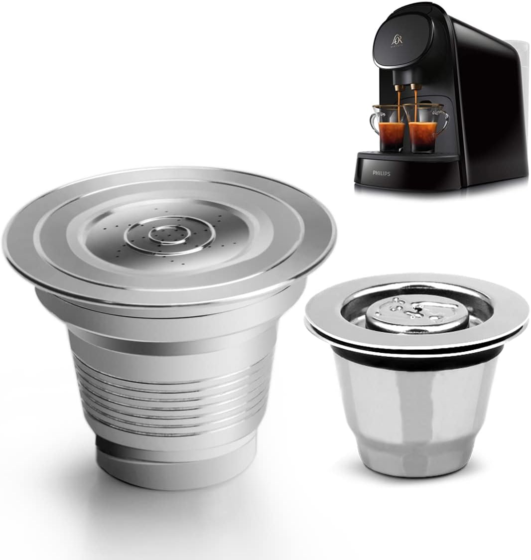 HAILASRE 2 Pcs Reusable Stainless Steel Coffee Capsules