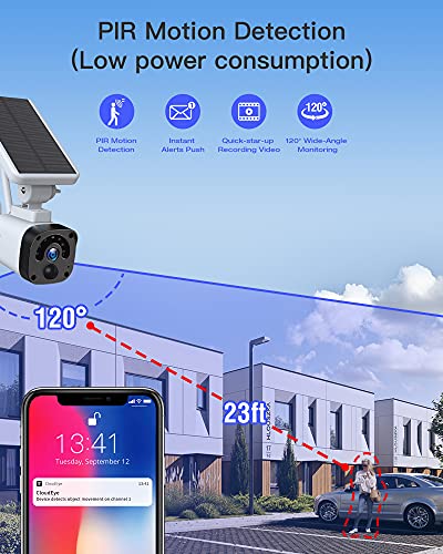 Solar Security Camera System Outdoor Wireless Wifi 4 Pack, 3Mp Solar Powered (Include Base Station & 4 Solar Cameras), 2-Way Audio, Night Vision, Pir Motion Detection, Ip65 Waterproof #TOP4