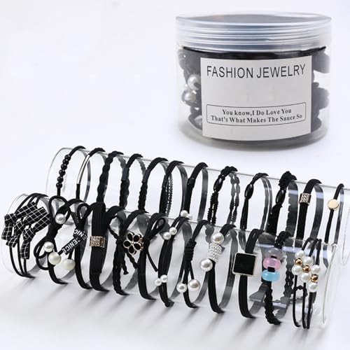 ANNACREATIONS Korean Style Multi Hair Rubber Bands For Girls & Women's 24 count (Pack of 1) - Image 7