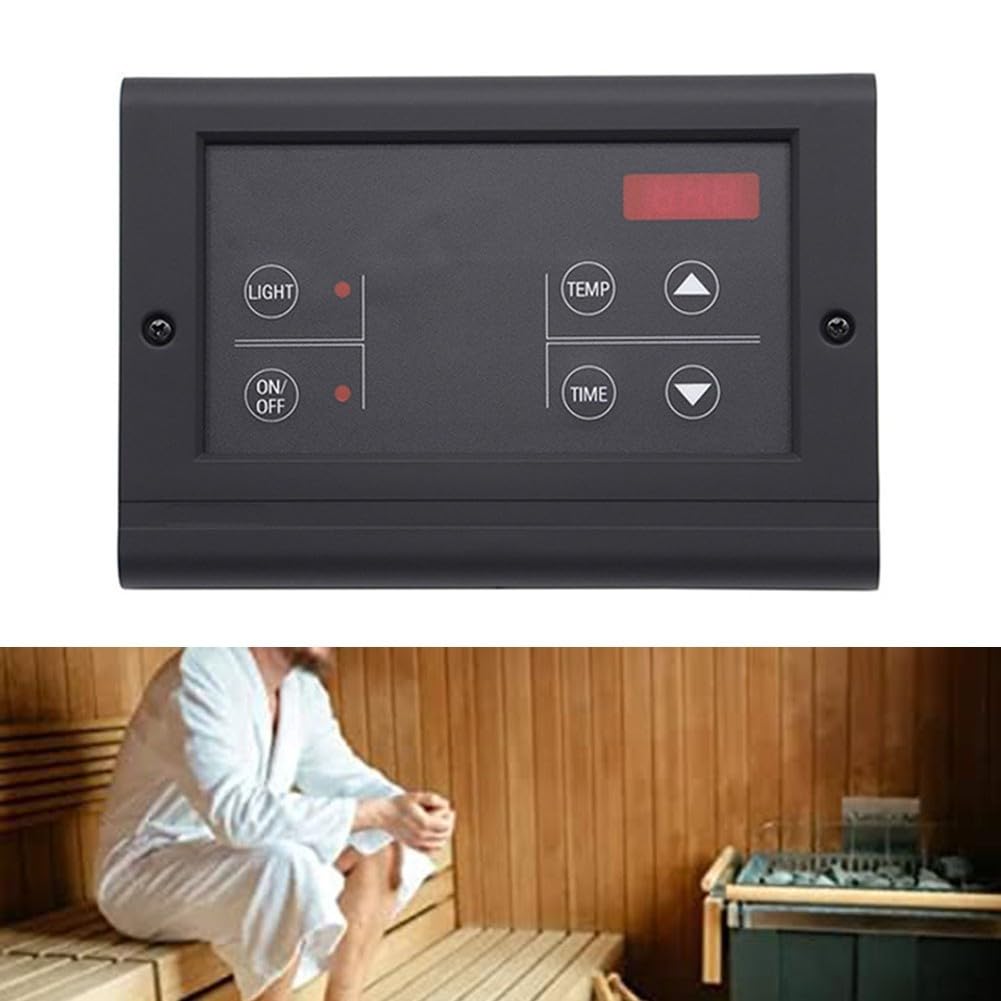 Contrôleur de sauna numérique mural Panneau de commande Boîtier ABS Thermostat -12 heures Minuterie 35-99 °C Régulateur multifonctionnel hammam