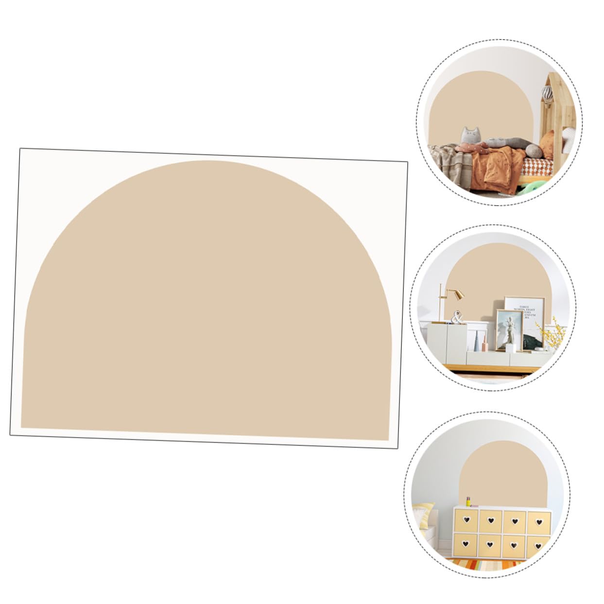 Wandtattoo Modern Dekorative Bogentapete aus Pvc Abnehmbar Stark Haftend für Wohnzimmer und Büro Geometrischer Bogen