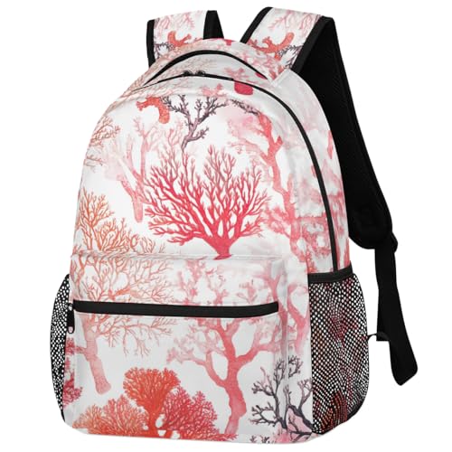 Mochila rosa coral marina ultraligera con compartimentos para camping 3