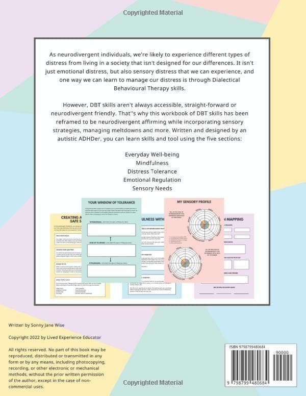 the neurodivergent friendly workbook of dbt skills wise sonny jane 9798799480684 books amazon