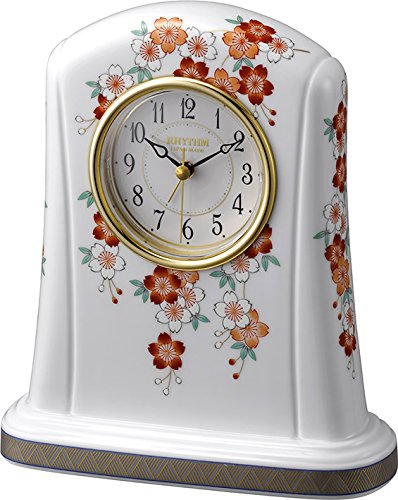 Amazon.co.jp: CITIZEN シチズン RHYTHM 有田焼磁器枠 置き時計 桜絵