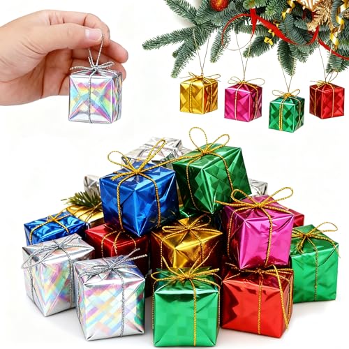 TIutmivo Mini Geschenkbox Anhänger Weihnachten, Miniatur...