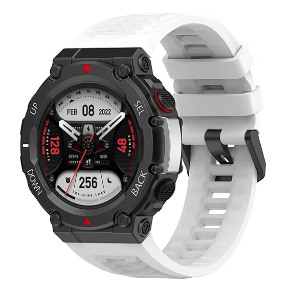 Image of Hinq Soft Silicone Watch Band Compatible with Amazfit T-Rex 2 Adjustable Strap for Men & Women | Updated Metal Installation Tool Included