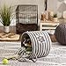 Bone Dry Pet Storage Collection Striped Paw Patch Bin, Medium Round, Gray
