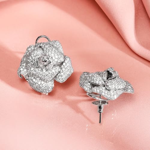 Image of Rubans Stud Earrings American Diamond Trendy Jewellery for Women & Girls
