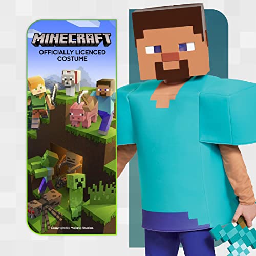 Steve Deluxe Minecraft Costume, Multicolor, Medium (7-8)2