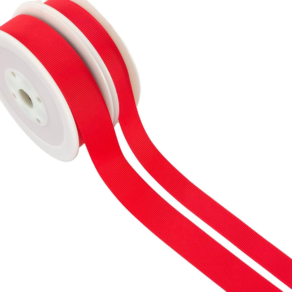 Crafty Capers Red | 16Mm Grosgrain Ribbon | 20M Reel | For Crafts & Cracker Making