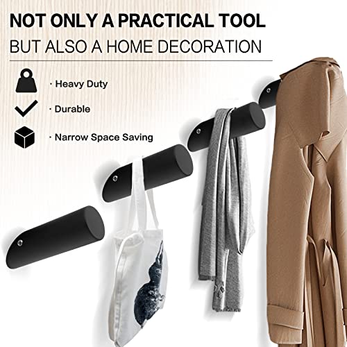 Ranzdn Wall Hooks, 8 Pack Stainless Steel Towel Hooks For Bathroom, Heavy Duty Coat Hooks Wall Mounted Modern Hat Hooks, Matte Black #TOP3