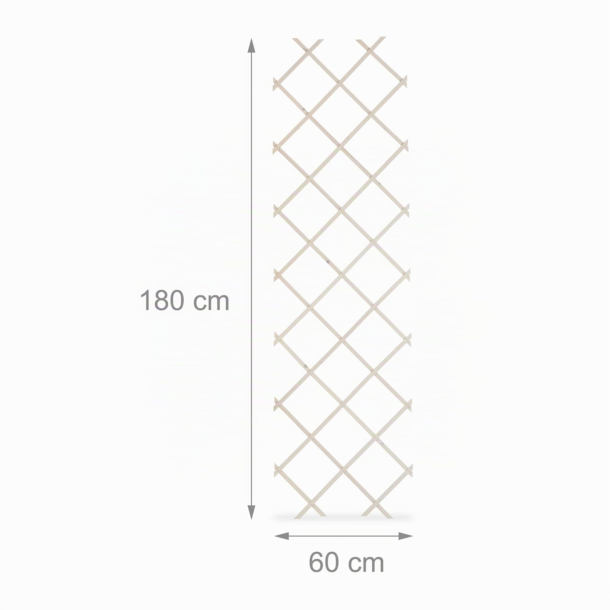 Relaxdays Grigliato in Legno per Rampicanti Allungabile 180x60 cm, Set 3 Tralicci Piante da Giardino e Balcone, Bianco
